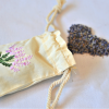 Muslin sachet embroidered and filled with lavender