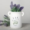 Lavender Print ceramic planter