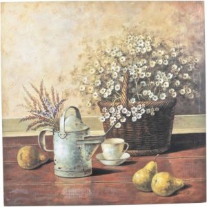 Still life art print with lavender and fruit