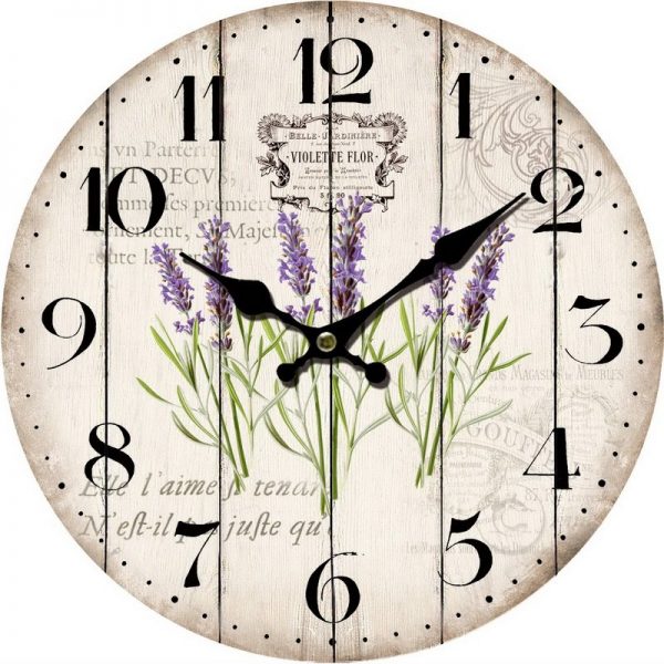 Lavender sprig wall clock